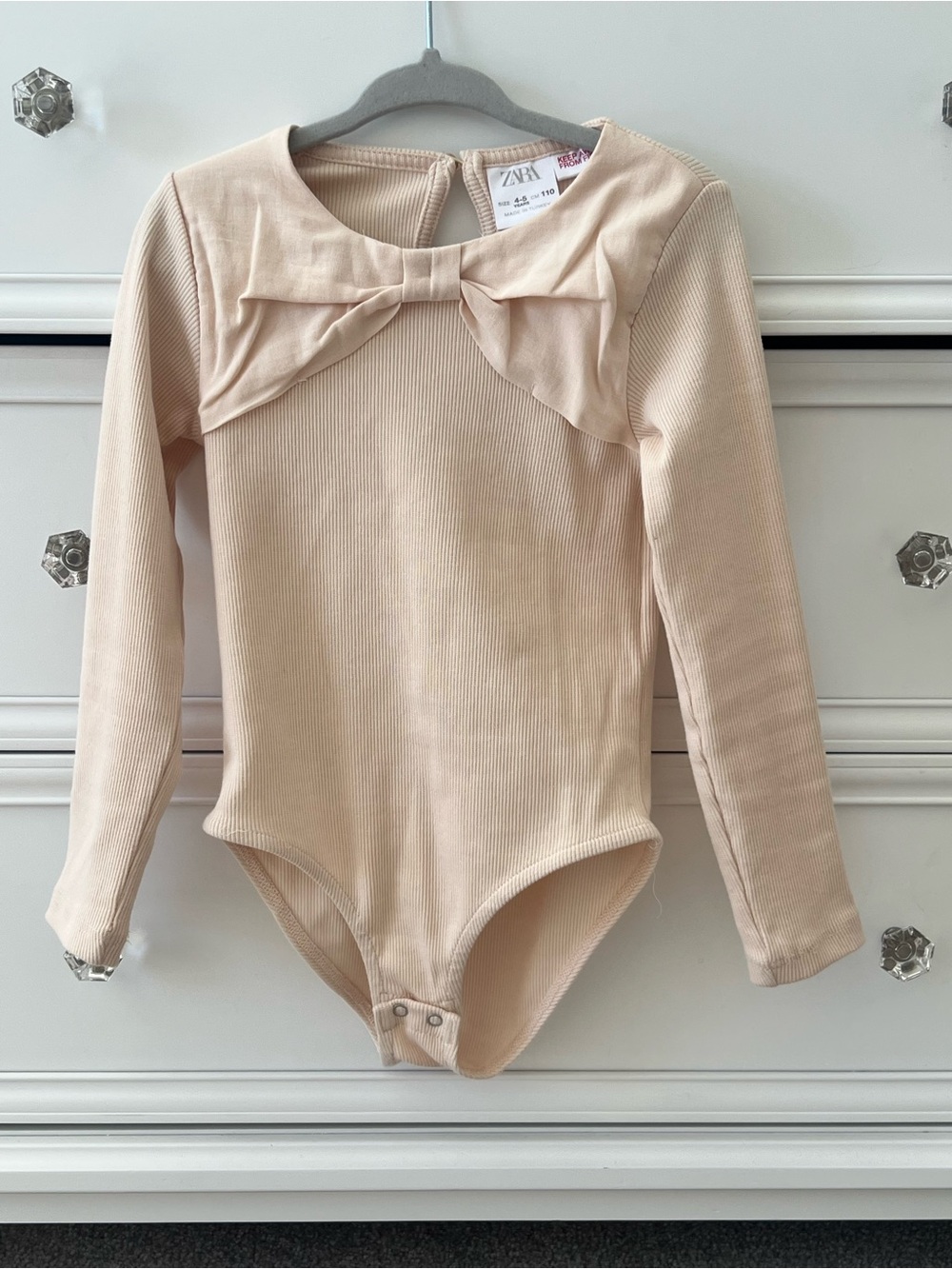 Zara Kids Beige Bow bodysuit